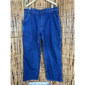 Carhartt Mens Flame Resistant Carpenter Jeans Blue Denim FRB13 DNM Size 38x32